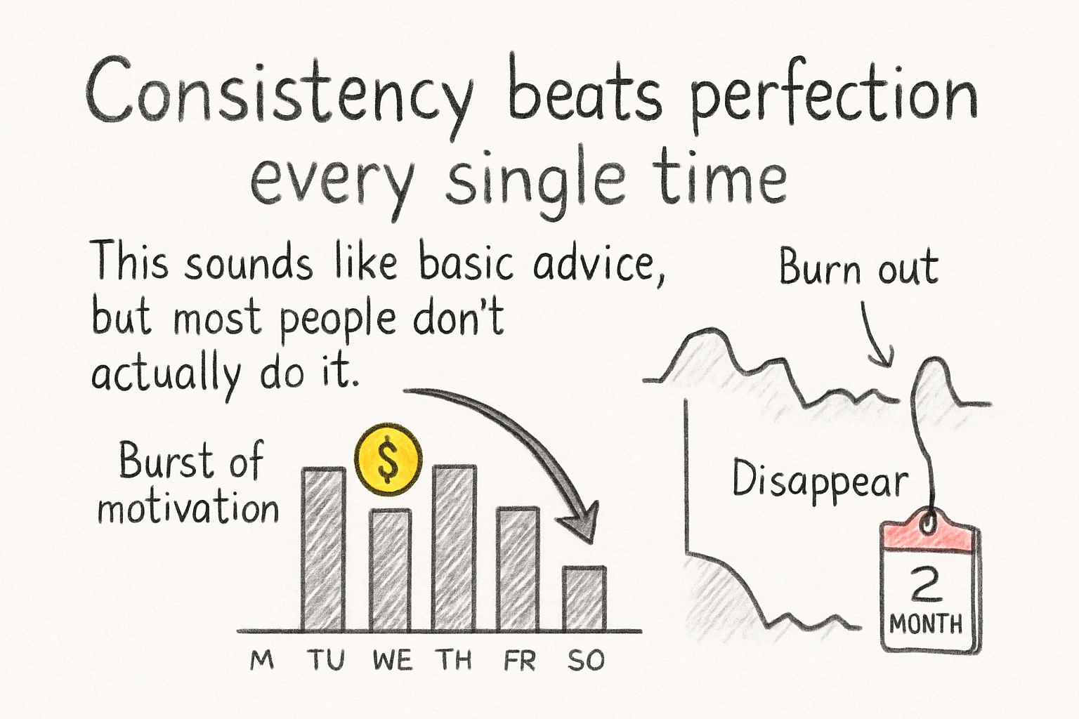 Infographic: Consistency beats perfection every single time
