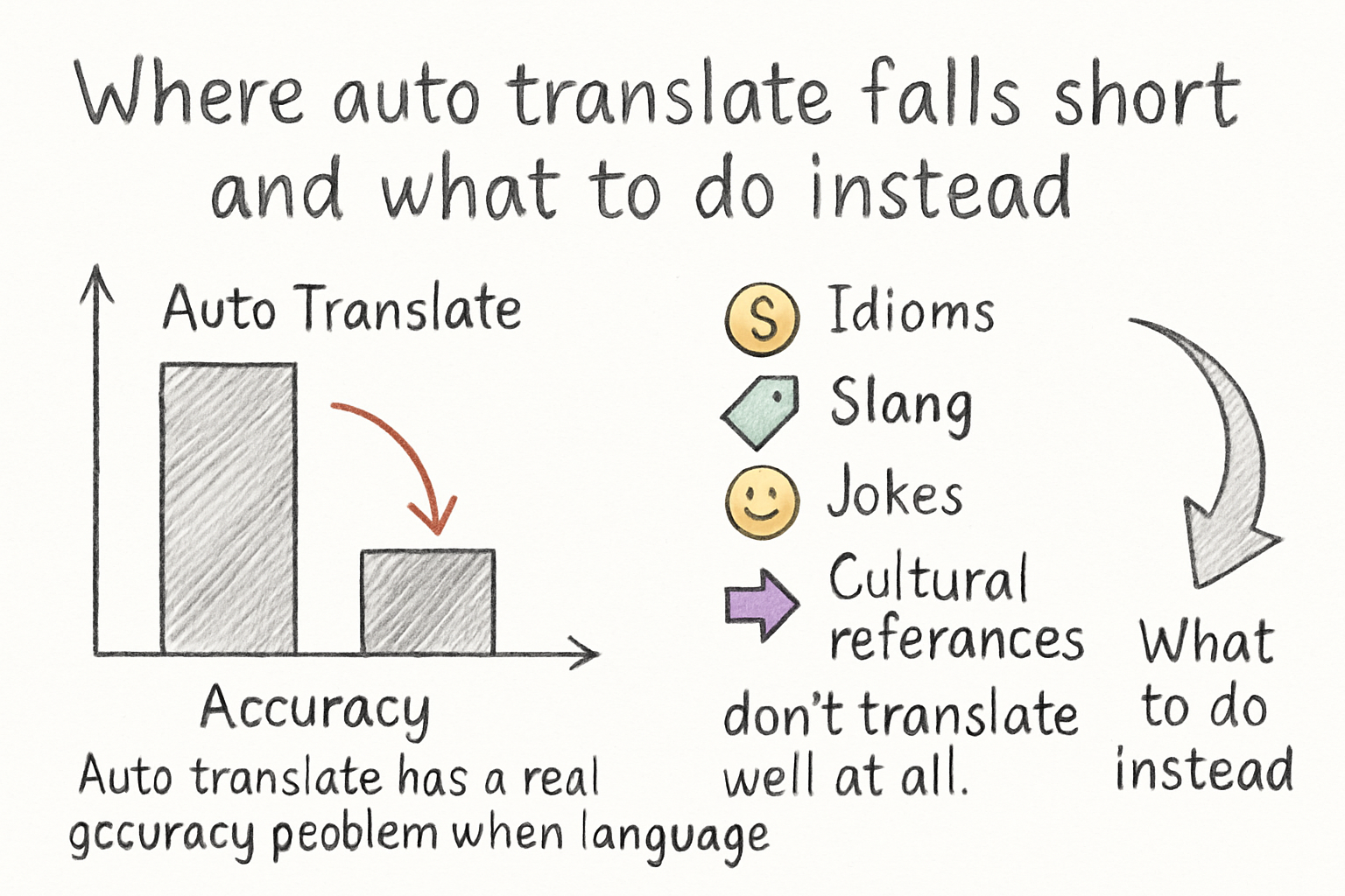 Infographic: Where auto translate falls short and what to do instead
