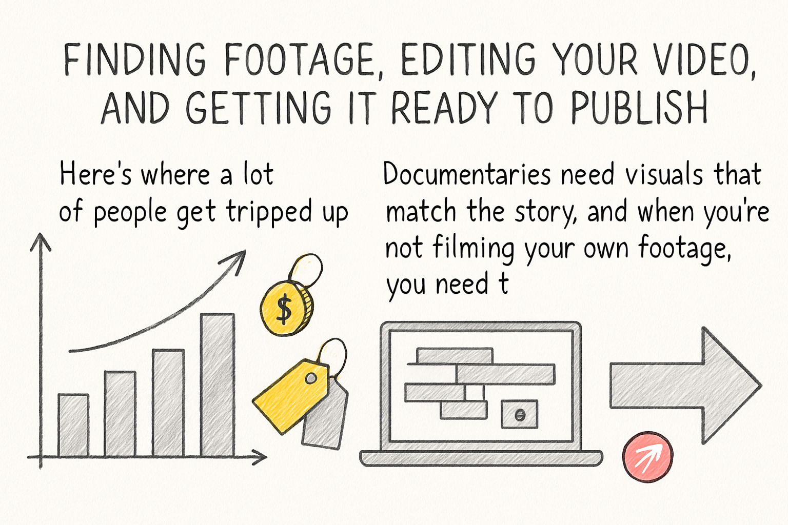 Infographic: Finding footage, editing your video, and getting it ready to publish