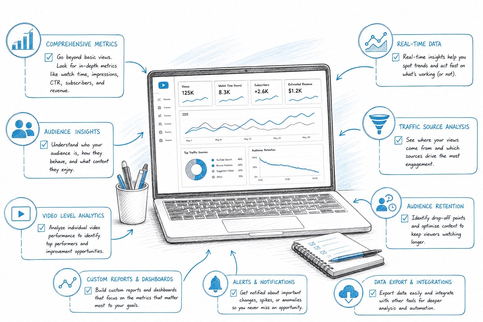 Infographic: What to look for in a YouTube analytics tool