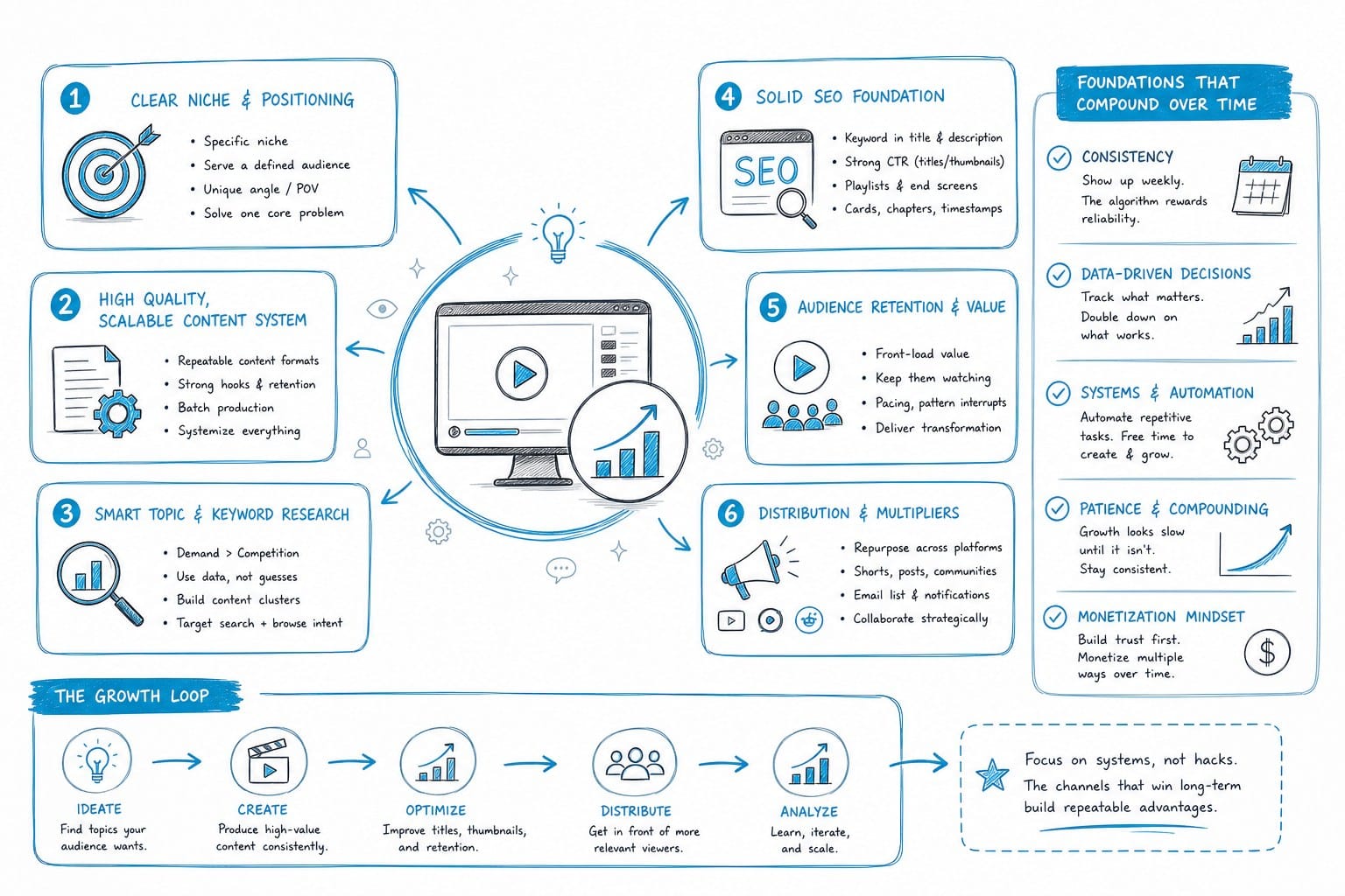 Infographic: What faceless channels actually need to grow at scale
