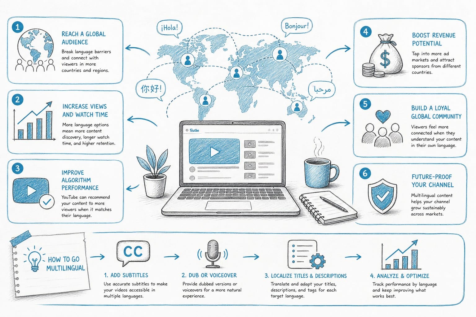 Infographic: Why multilingual content matters for faceless YouTube channels