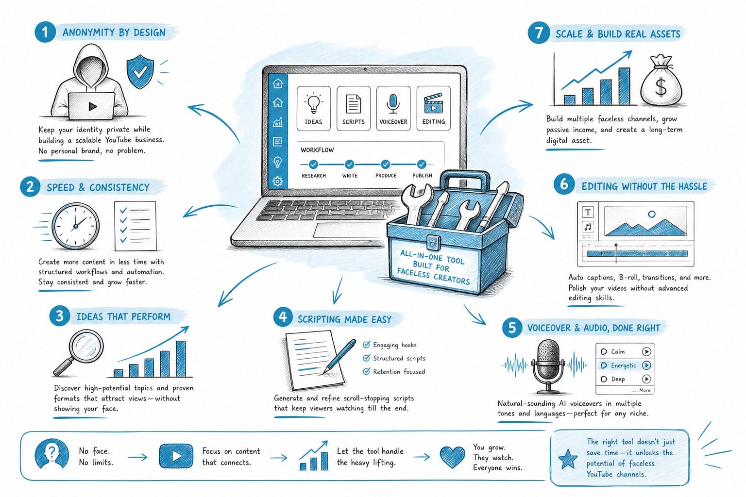 Infographic: Why faceless YouTube channels need this type of tool more than anyone