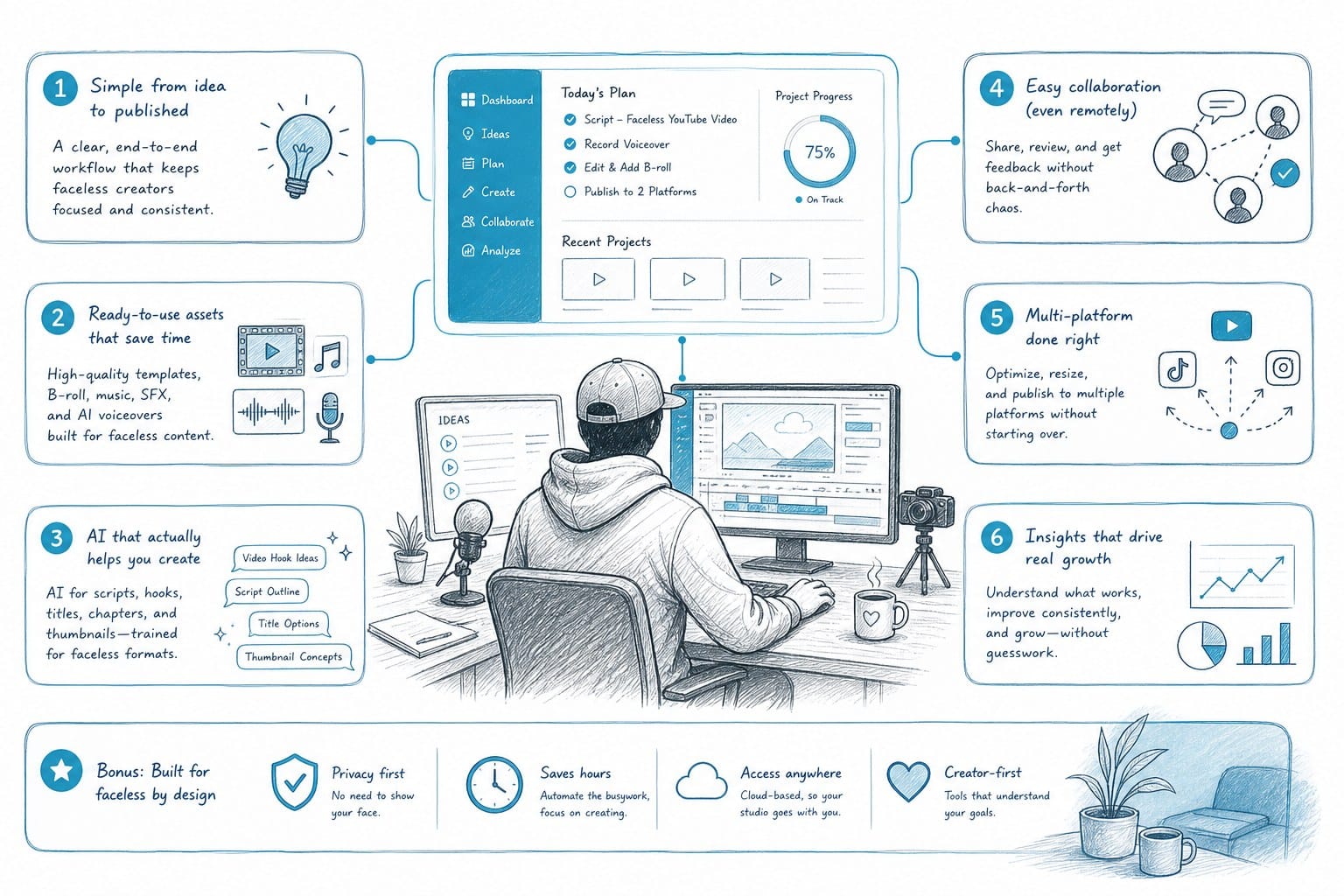 Infographic: What faceless creators actually need from a production platform