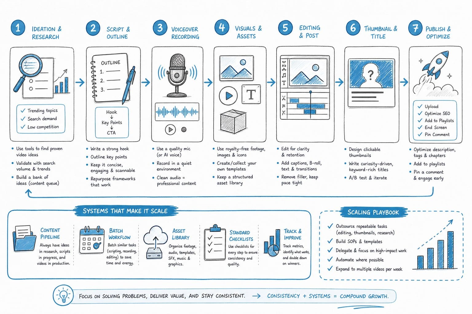 Infographic: How to build a faceless channel workflow that actually scales