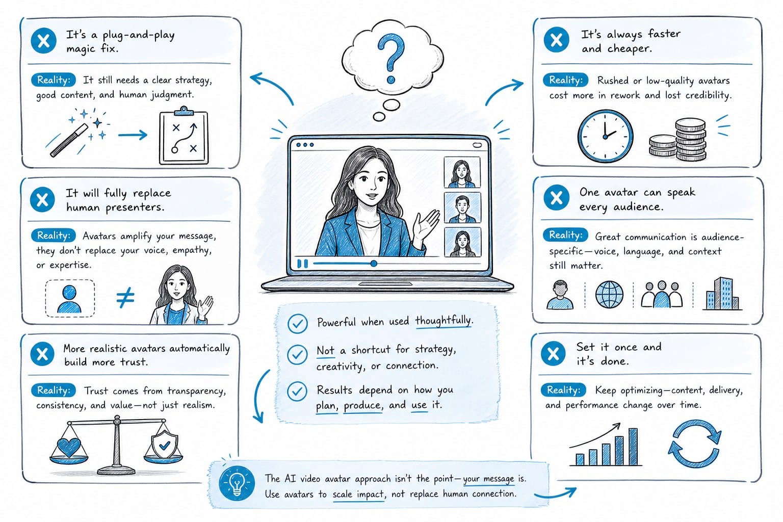 Infographic: What people get wrong about the AI video avatar approach