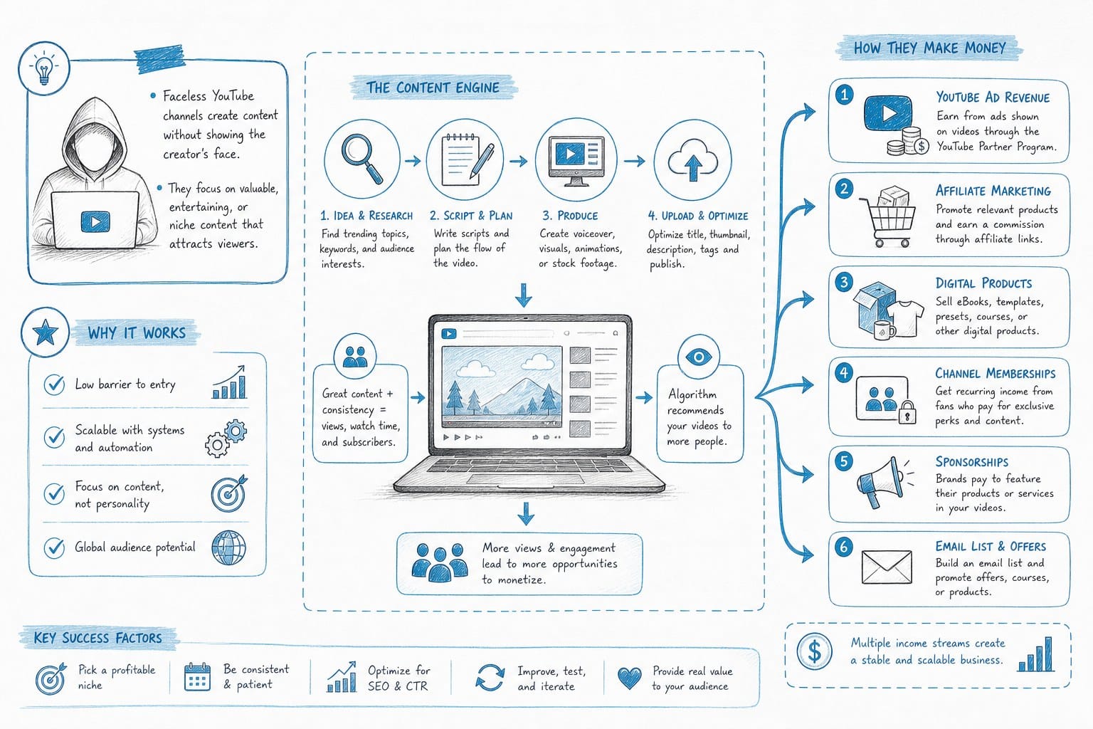 Infographic: Understanding how faceless YouTube channels make money