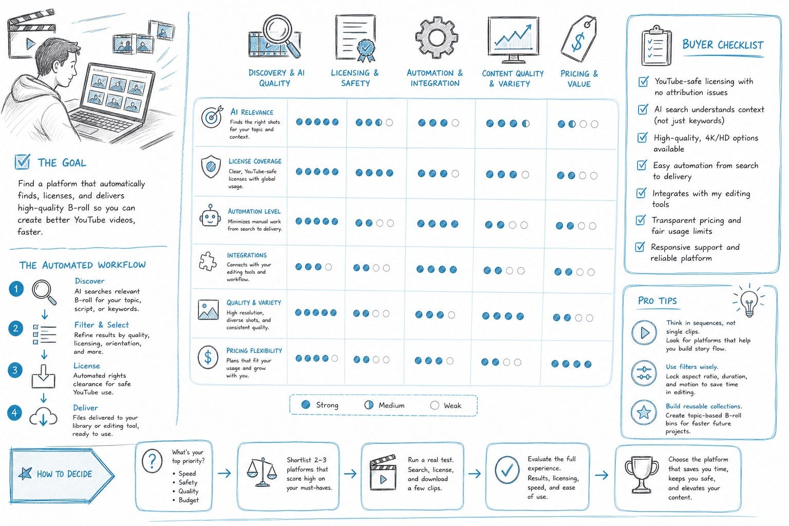 Infographic: Choosing the right platform for automated B-roll sourcing on YouTube