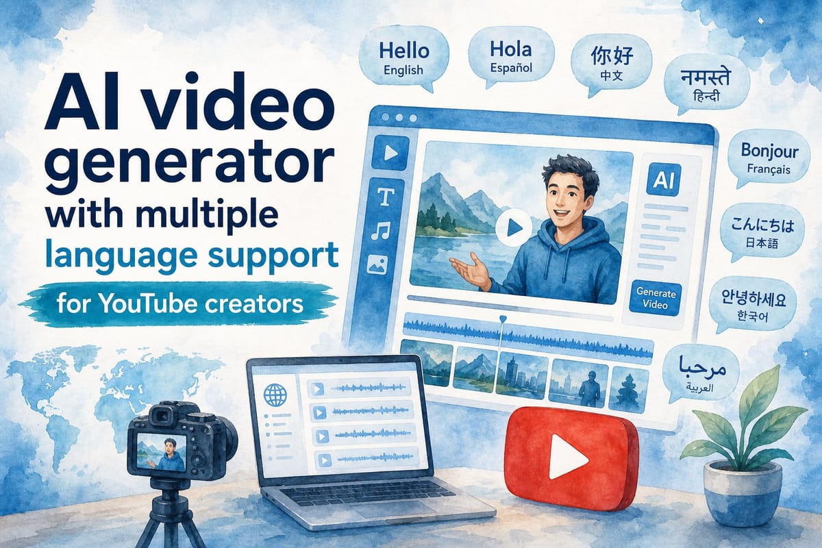AI video generator with multiple language support for YouTube creators
