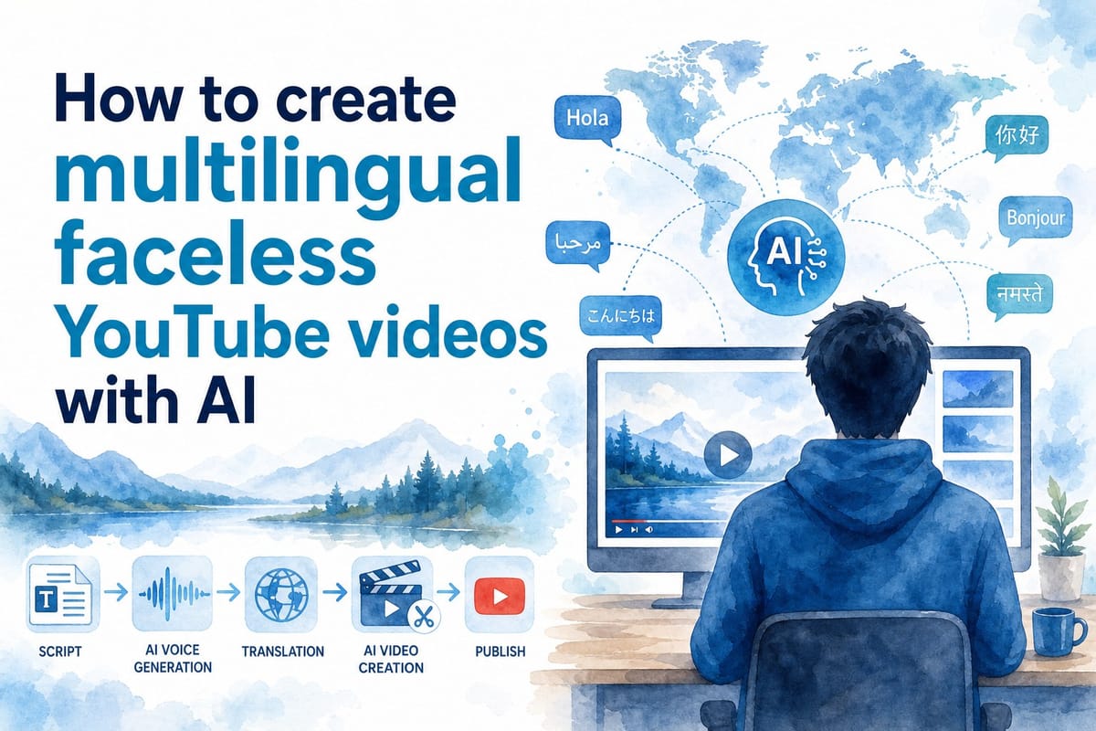 How to create multilingual faceless YouTube videos with AI