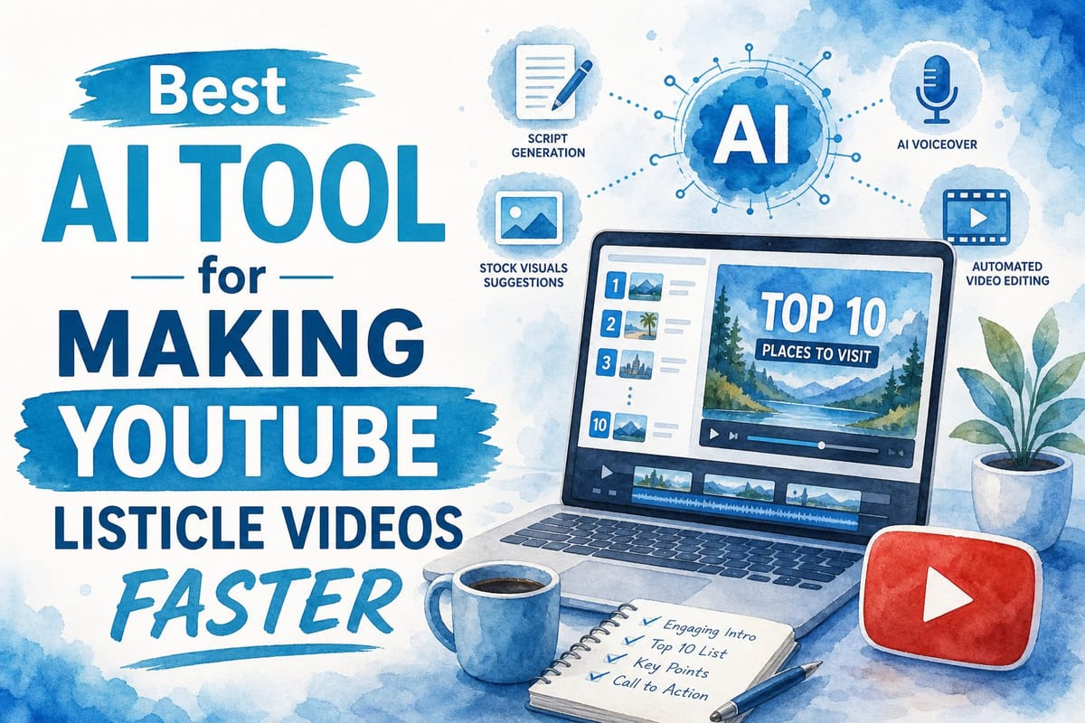 Best AI tool for making YouTube listicle videos faster