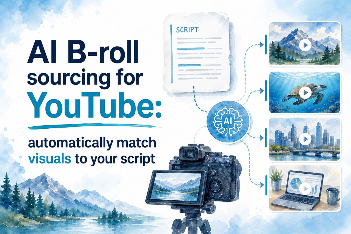 AI B-roll sourcing for YouTube: automatically match visuals to your script