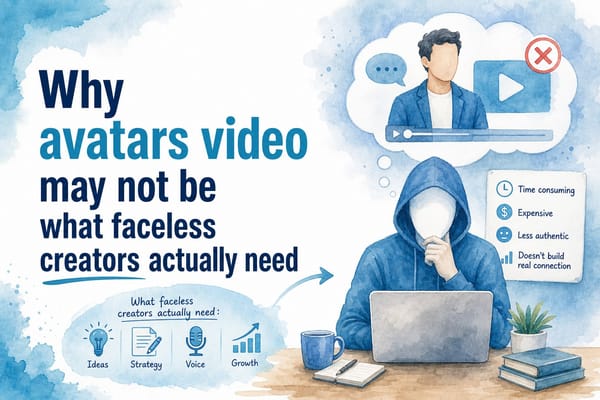 Why avatars video may not be what faceless creators actually need