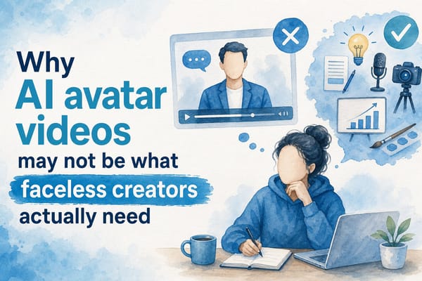 Why AI avatar videos may not be what faceless creators actually need
